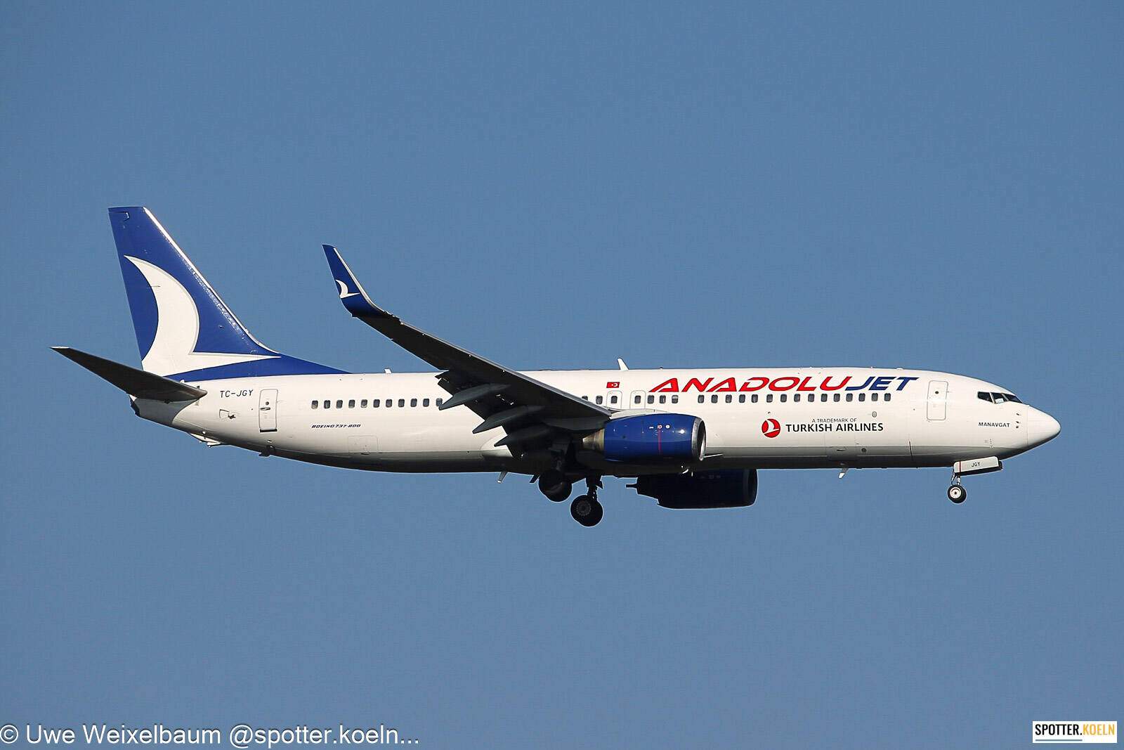 AnadoluJet TC-JGY Boeing 737-8F2(WL) 